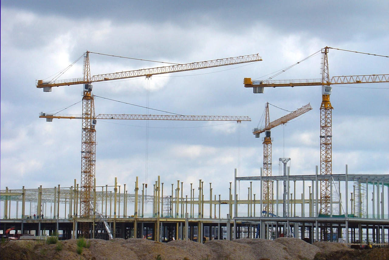 Industrial brownfield site aerial view